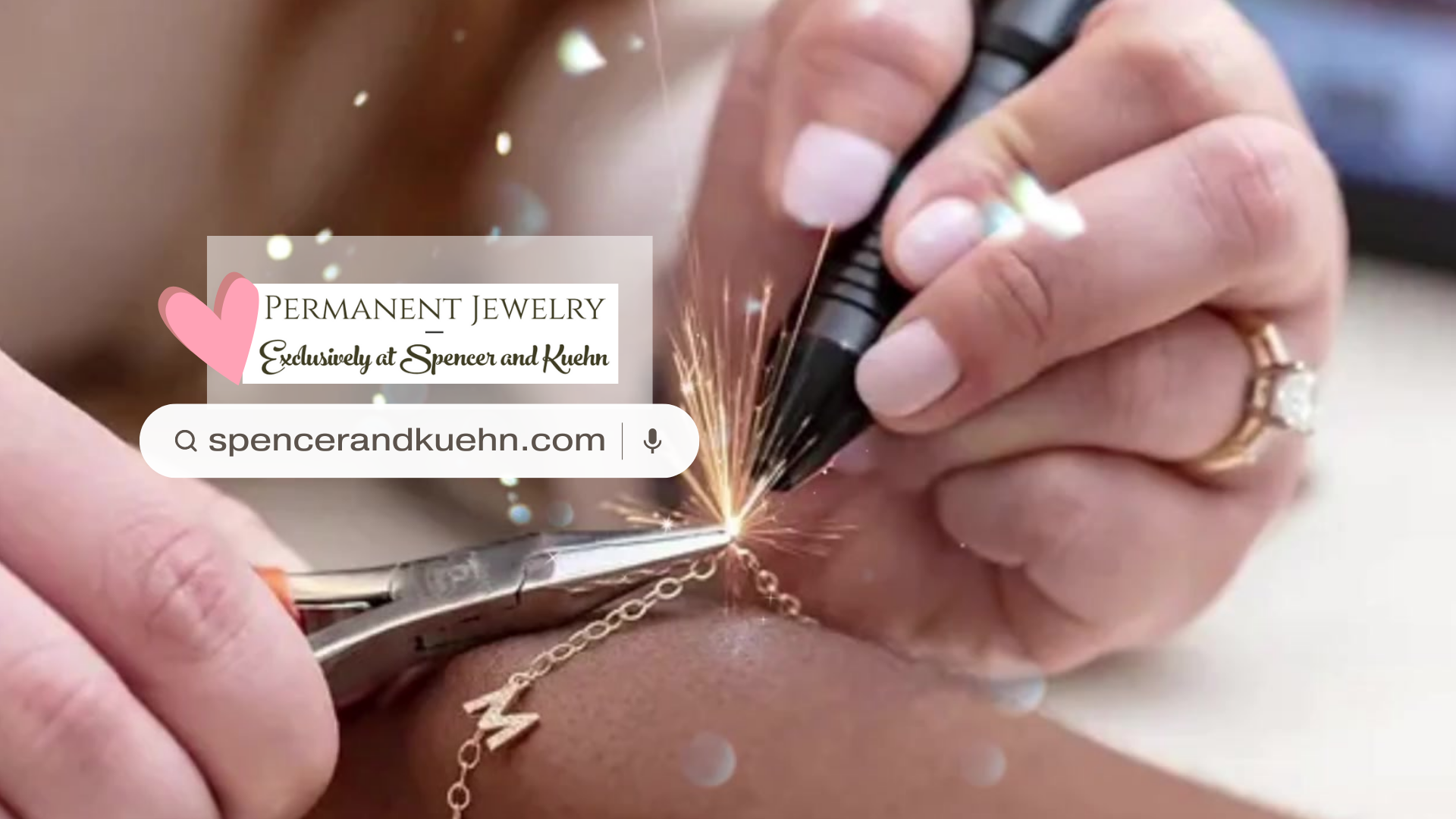 permanent jewelry being welded on