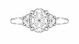 Three stone engagement ring drawing