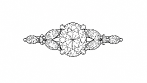 Accented engagement ring drawing