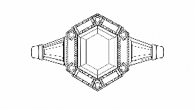 Vintage engagement ring drawing