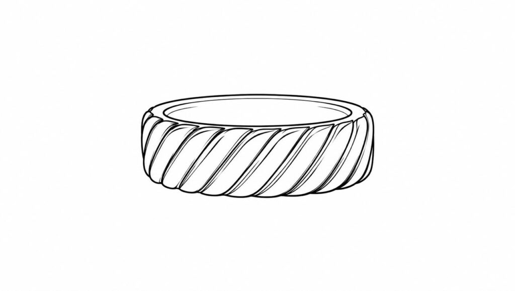 Contemporary wedding band drawing