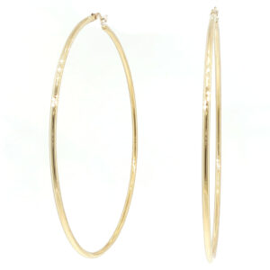 Estate Oversized Yellow Gold Hoop Earrings